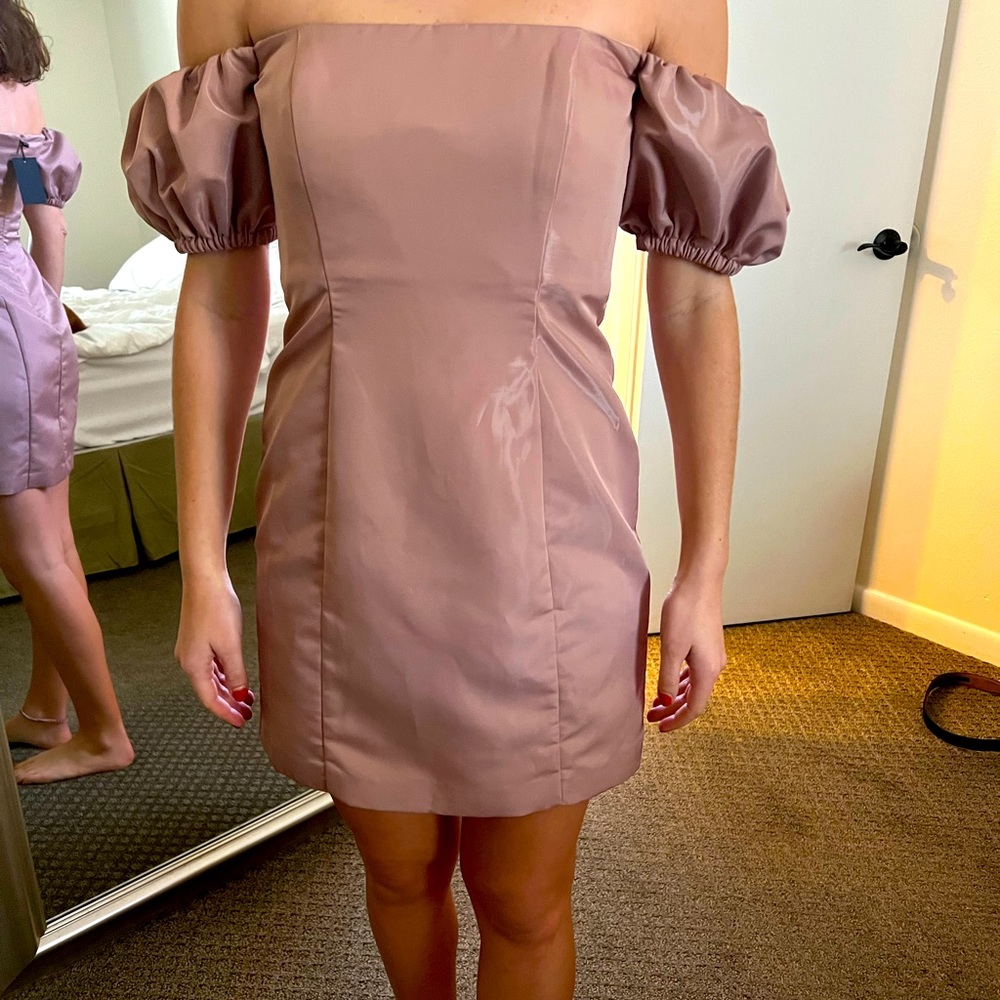 NBD Revolve Blush Off Shoulder Dress NWT